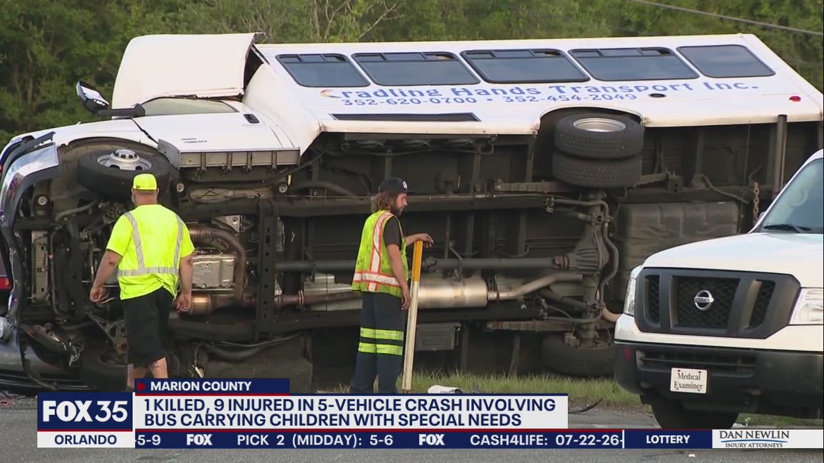 1 killed, 9 injured in deadly 5-vehicle crash in Marion County